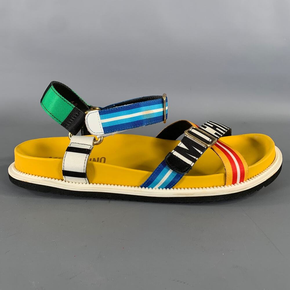 MOSCHINO Size 12 Multi-Color Geometric Sandals - Picture 2 of 10